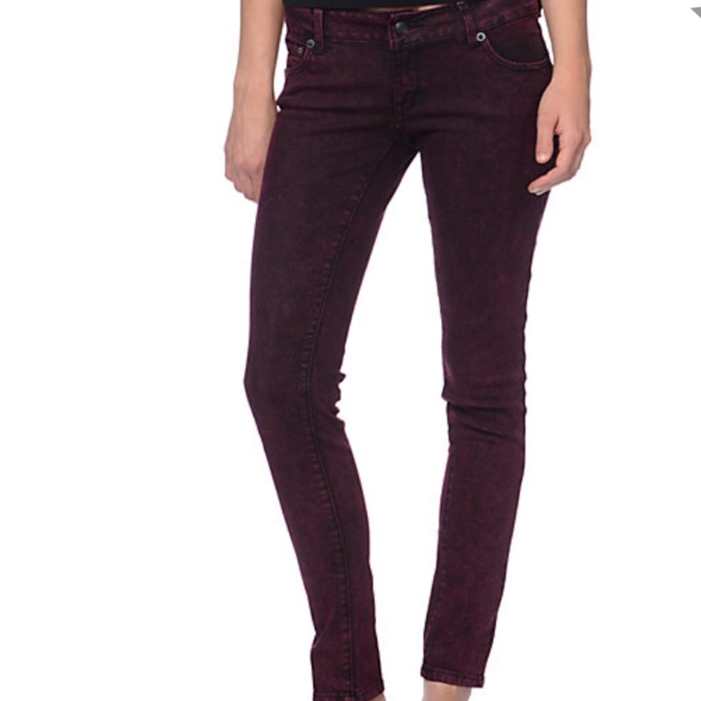 Empyre Logan Zinfandel Acid Wash Skinny Jeggings